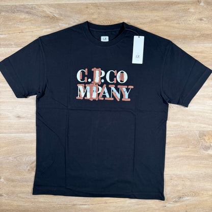 C.P. Company Blurred Logo T-Shirt in Black