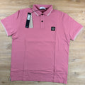 Stone Island Patch Logo Polo Shirt in Oleander Pink