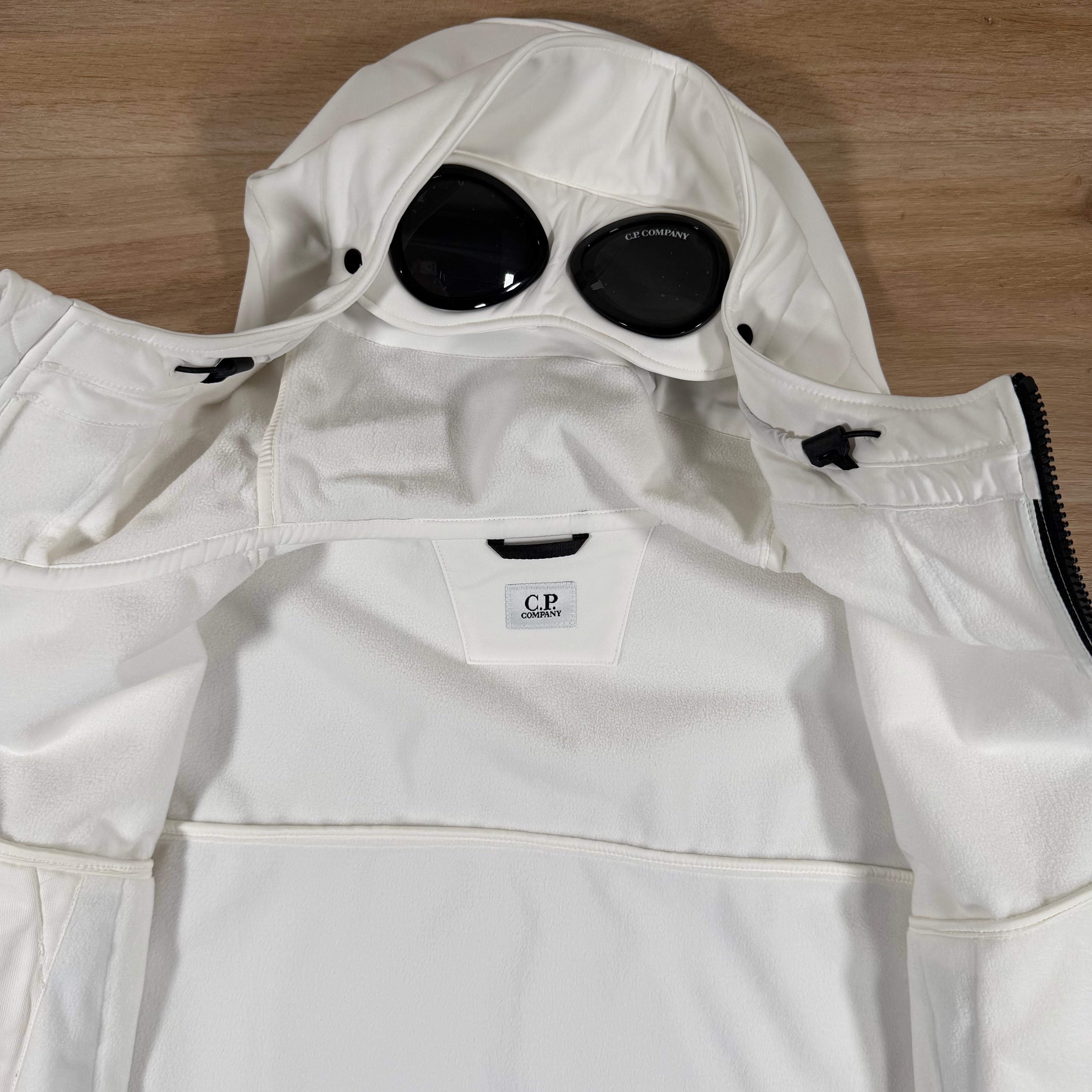 C.P. Company Shell-R Goggle Jacket in Gauze White – Label Menswear