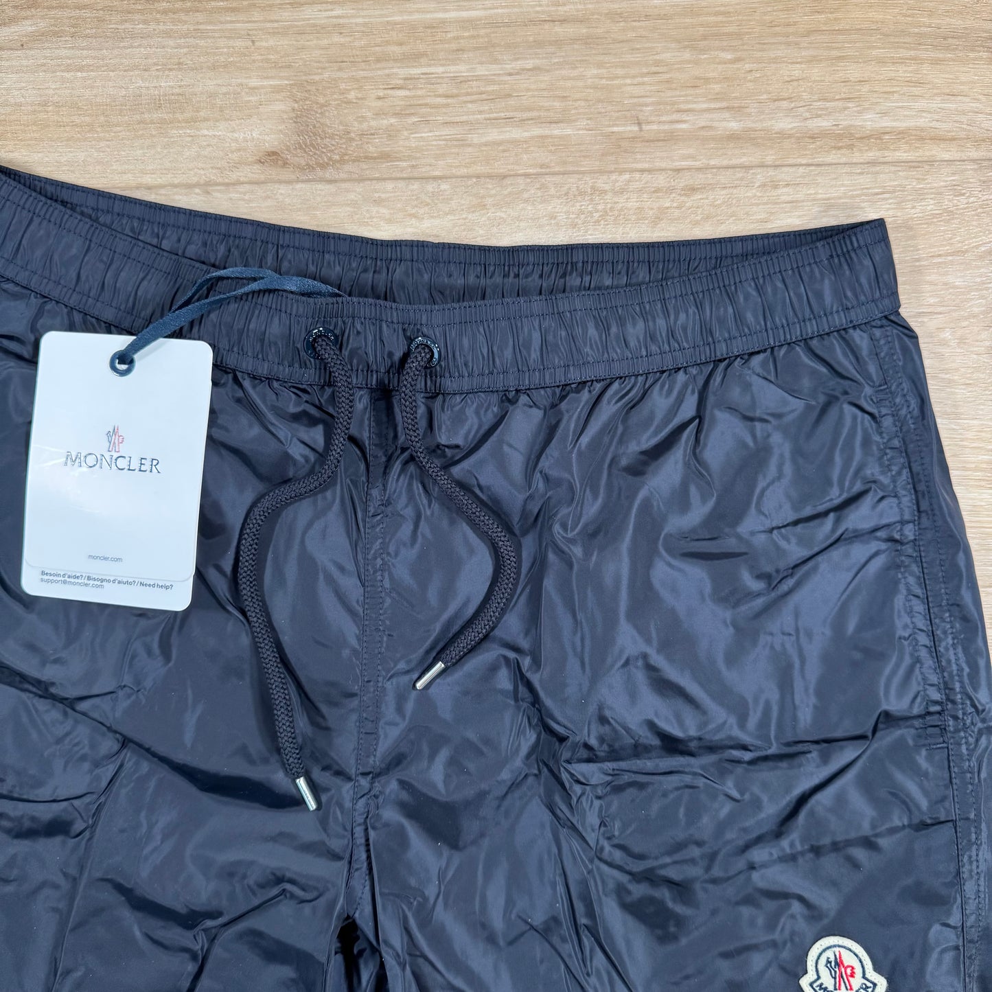 Moncler Logo Patch Swim Shorts in Night Blue