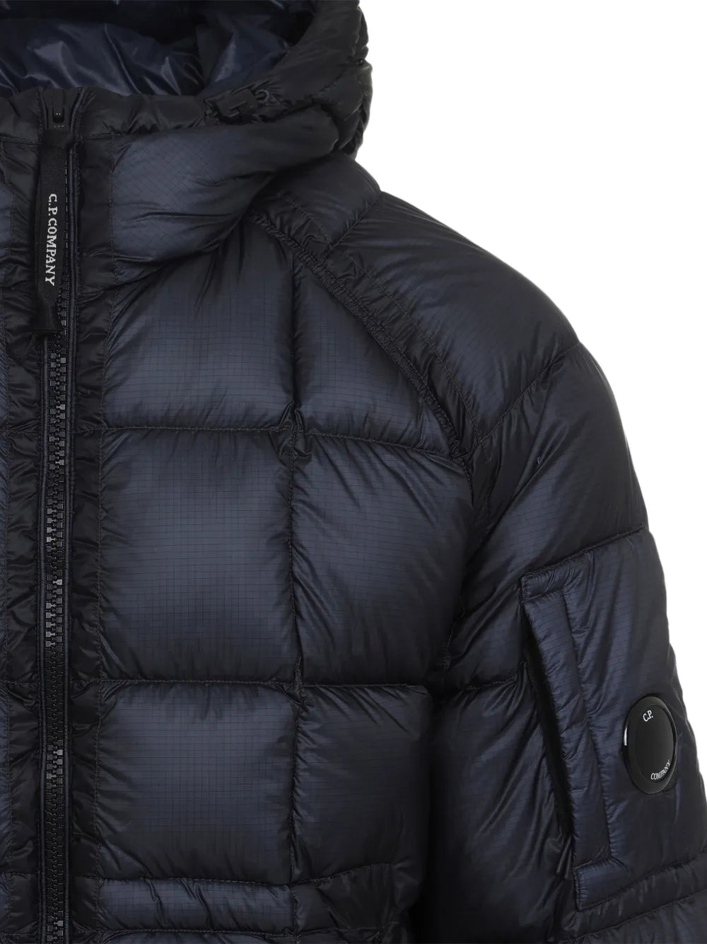 C.P. Company D.D. Shell Lens Puffer Jacket in Navy