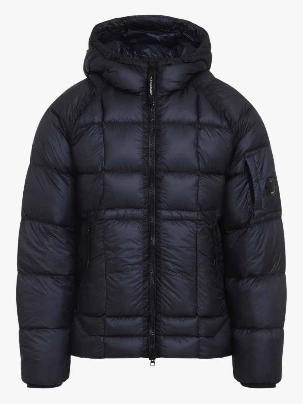 C.P. Company D.D. Shell Lens Puffer Jacket in Navy