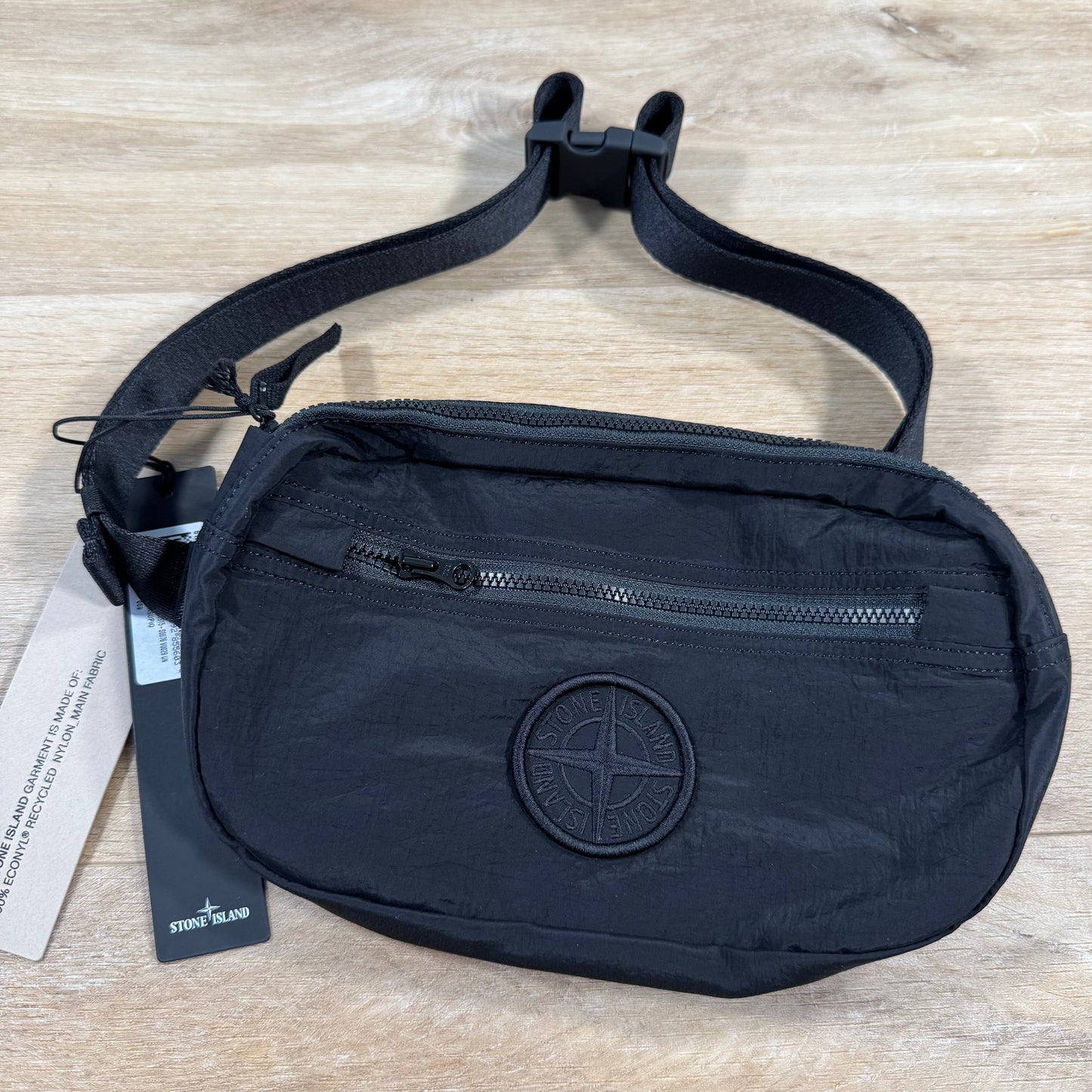 Stone Island Nylon Metal Padded Belt Bag in Black