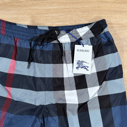 Burberry Guildes Check Swim Shorts in Carbon Blue