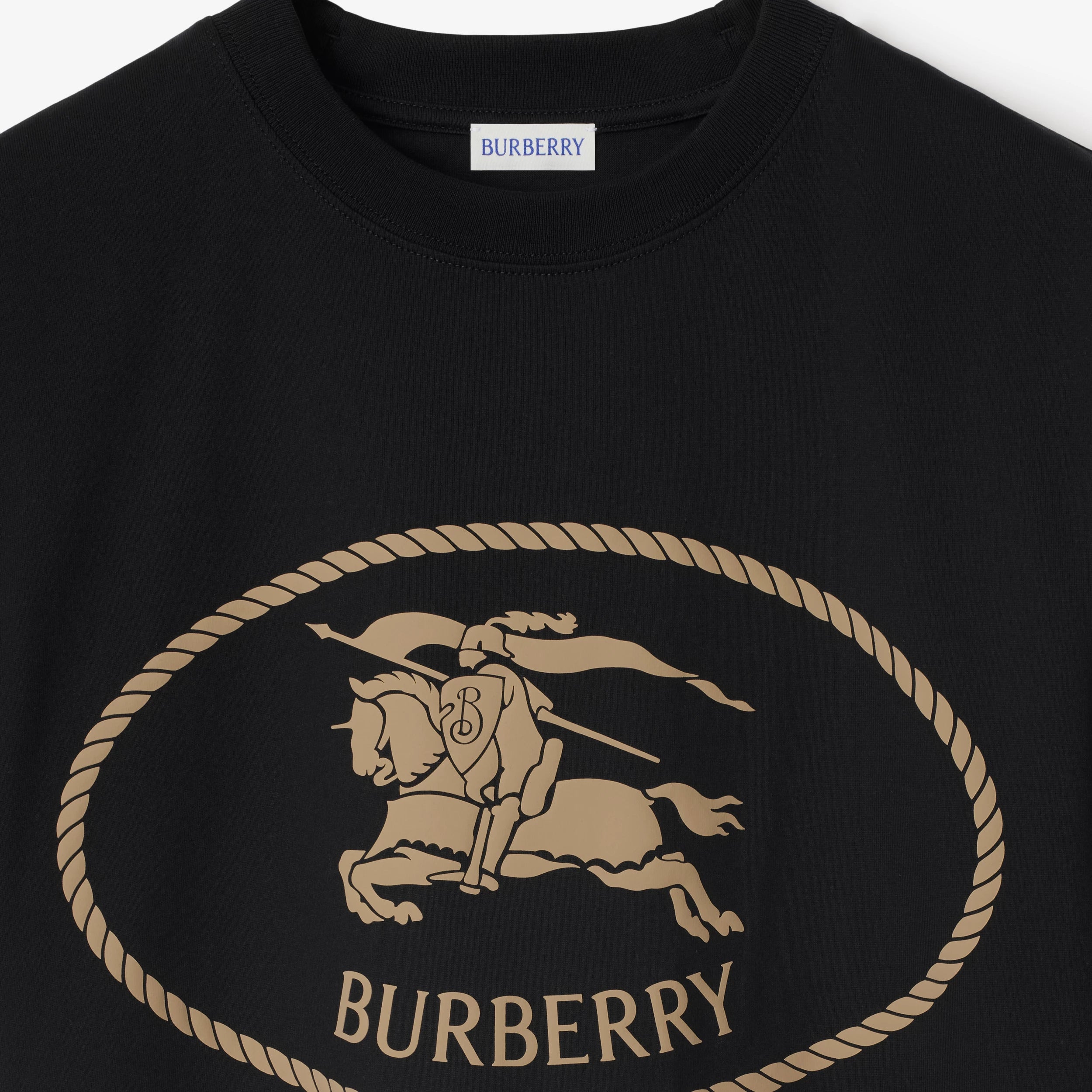 Burberry Knight Stamp Cotton T-Shirt in Black