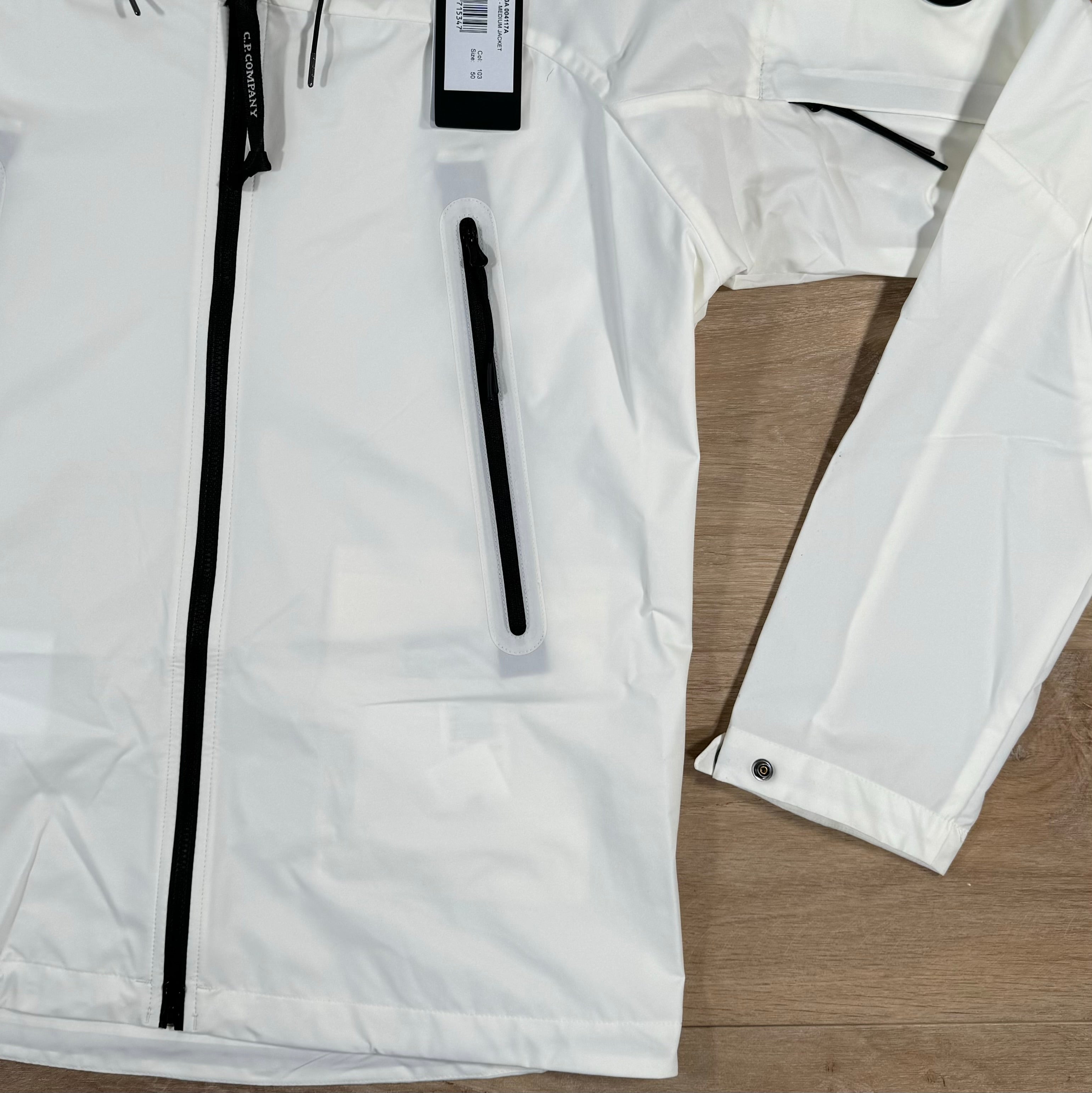 C.P. Company Pro Tek Lens Jacket in White LABEL MENSWEAR