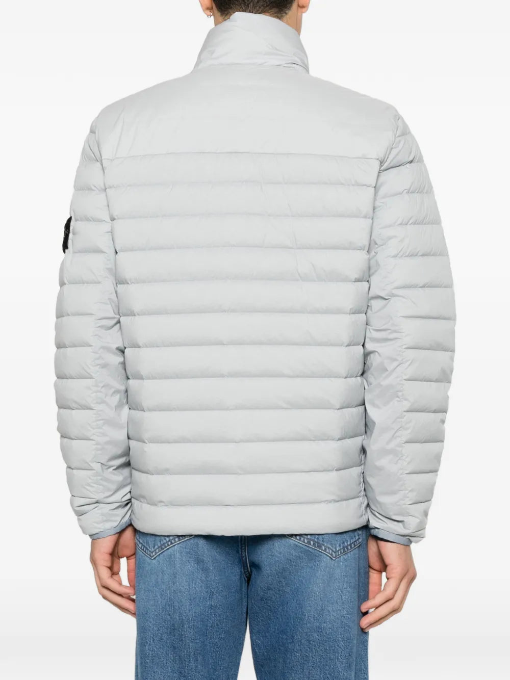 Stone Island Seamless Tunnel Nylon Down-TC Stand Collar Jacket in Ash Grey