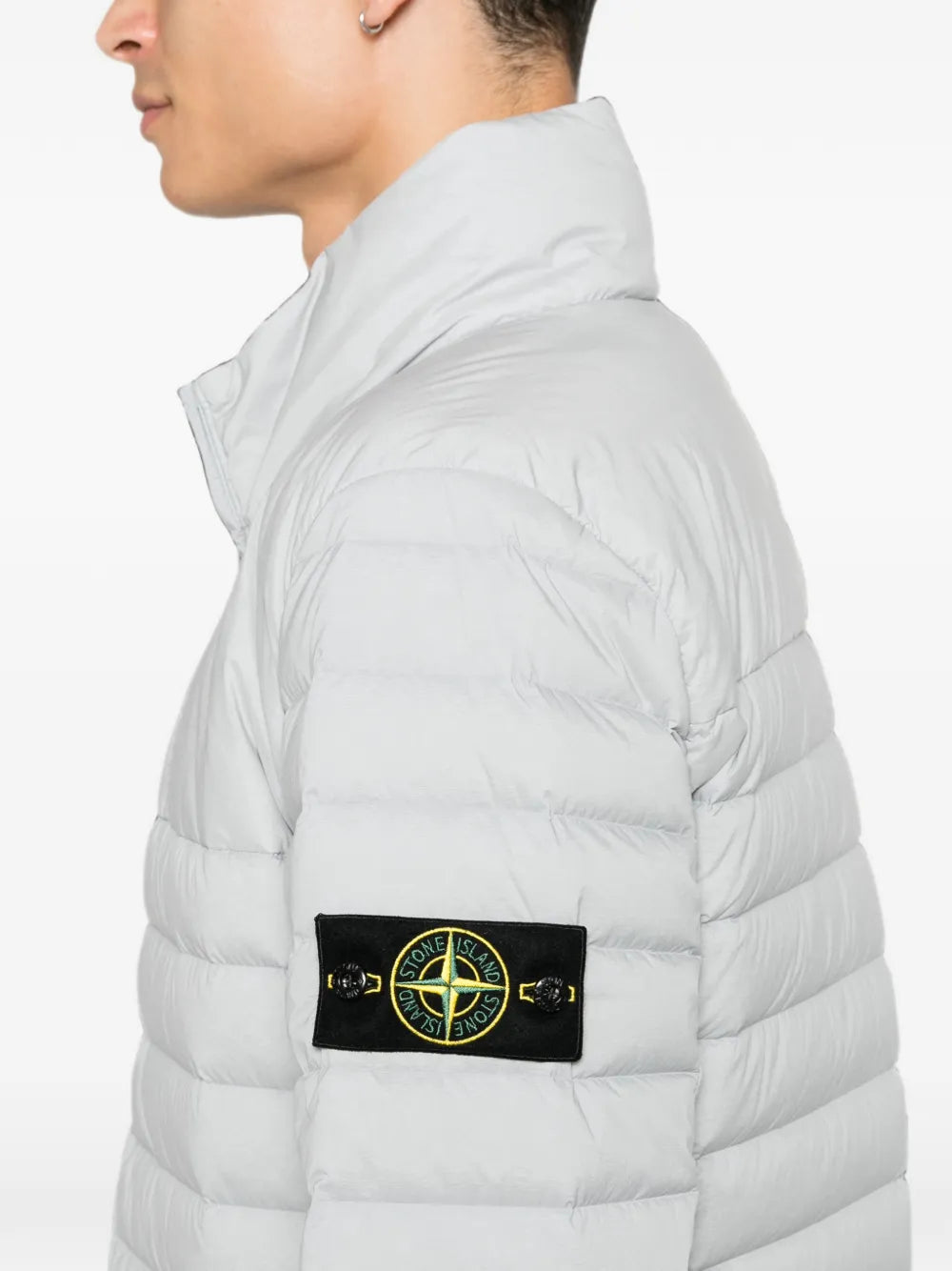 Stone Island Seamless Tunnel Nylon Down-TC Stand Collar Jacket in Ash Grey