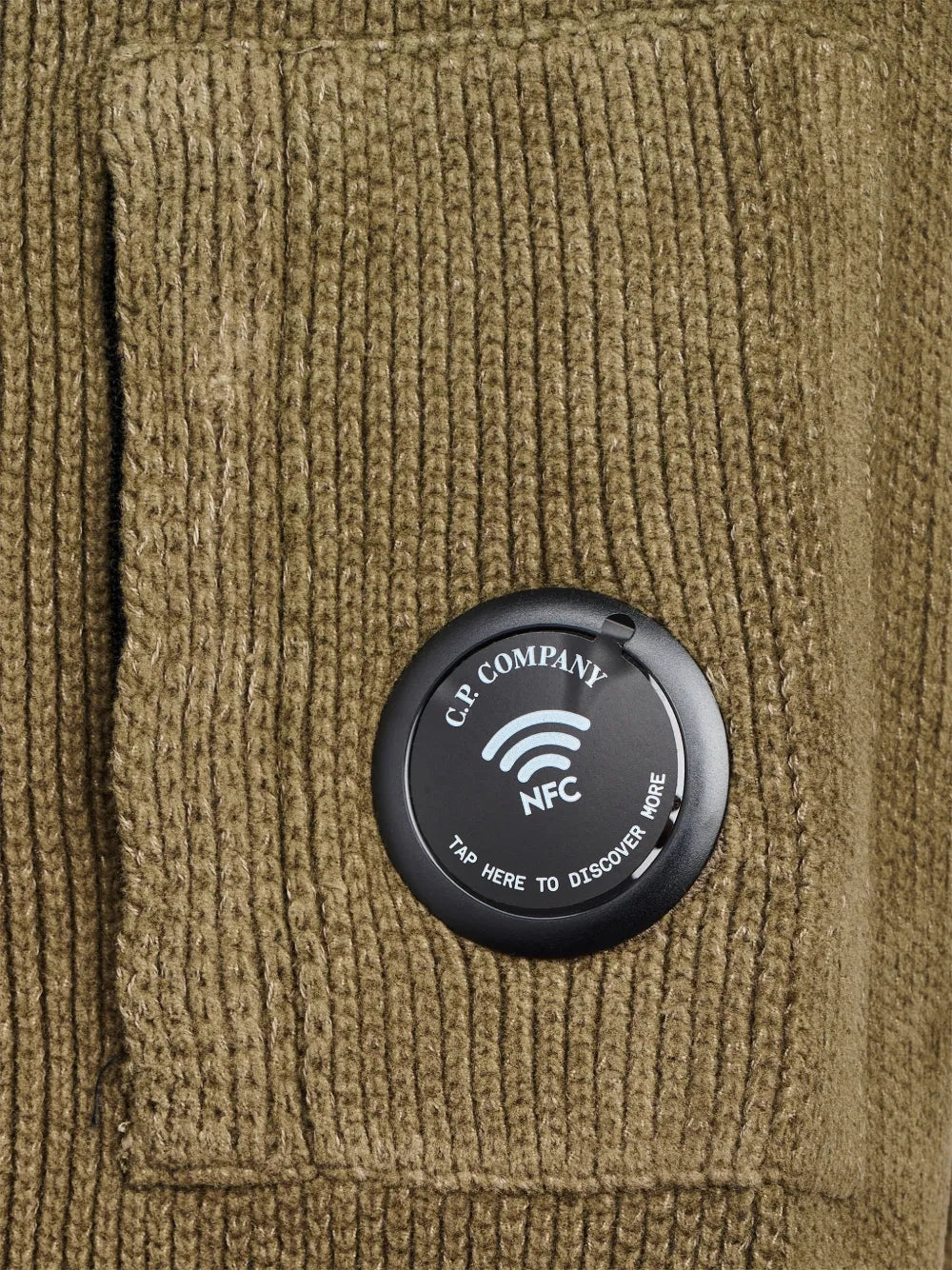 C.P. Company Chenille Cotton Lens Crewneck Sweater in Ivy Green