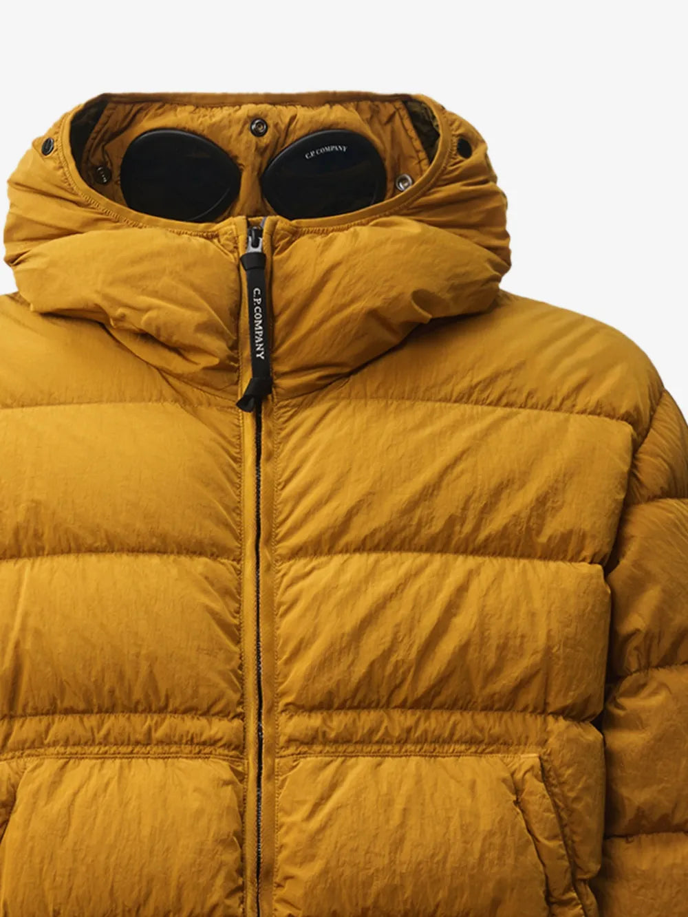 C.P. Company Chrome-R Goggle Down Jacket in Buck Thorn Brown
