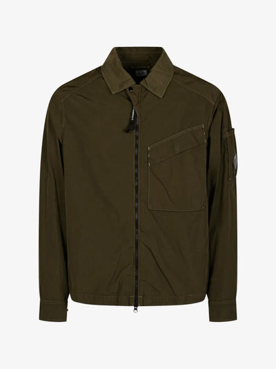 C.P. Company Chrome-R Chest Pocket Lens Overshirt in Ivy Green