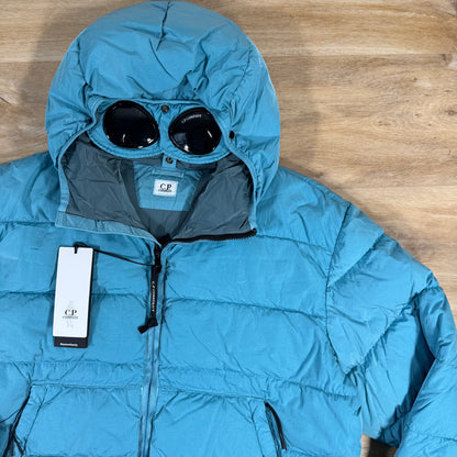 C.P. Company Chrome-R Goggle Down Jacket in Aegean Blue