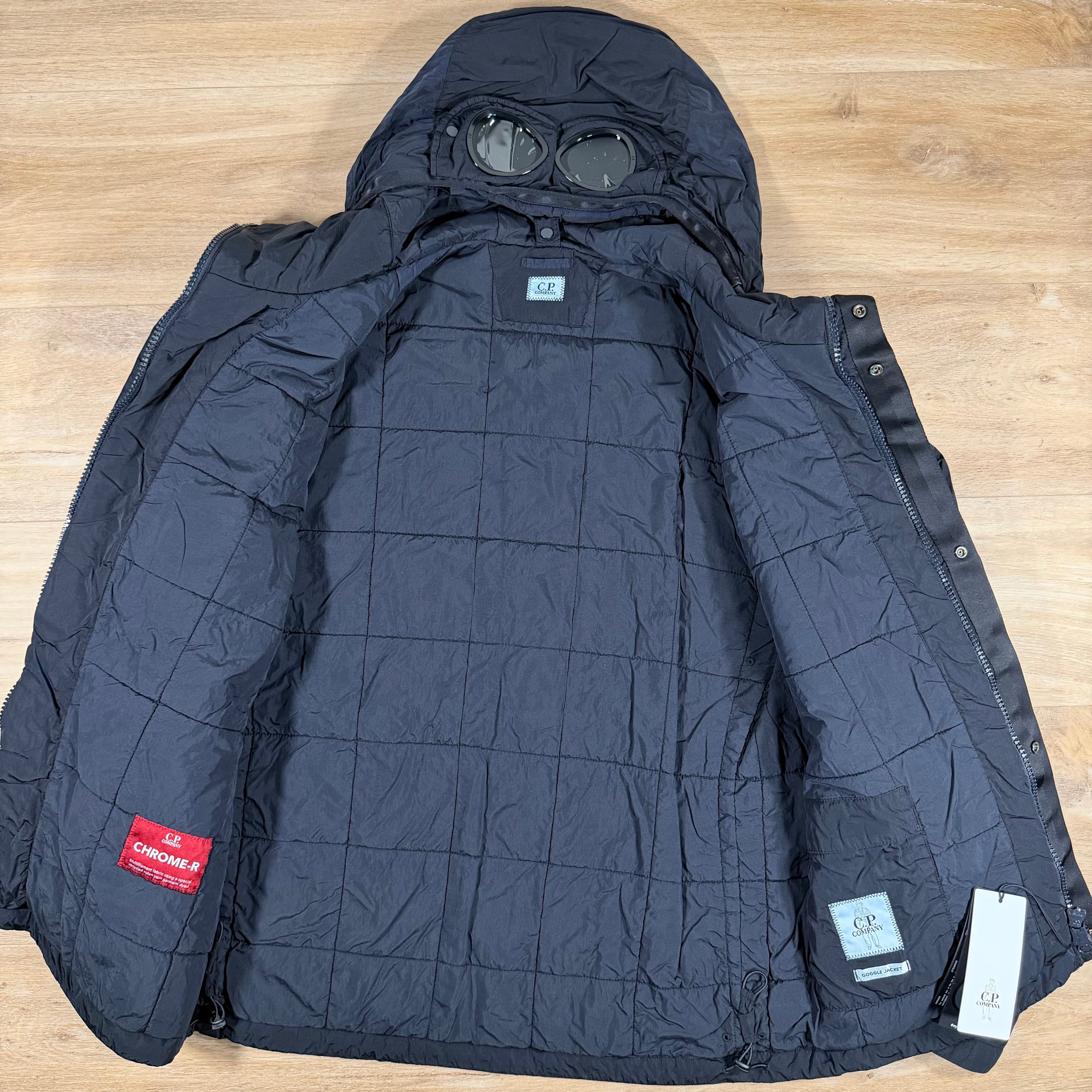 C.P. Company Chrome-R Padded Goggle Jacket in Navy – Label Menswear