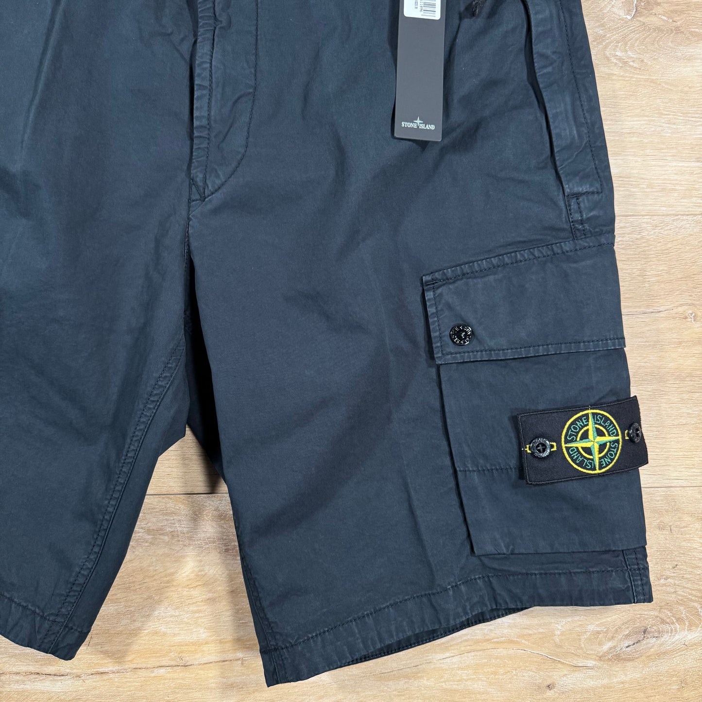 Stone Island Supima Twill Stretch-TC Cargo Bermuda Shorts in Navy