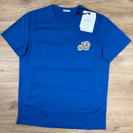 Moncler Double Logo T-Shirt in Blue