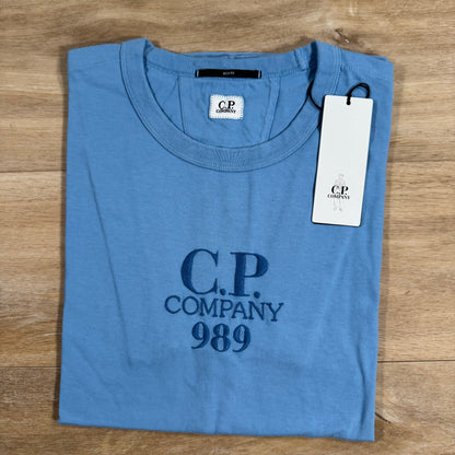 C.P. Company 20/1 Jersey Boxy Logo T-Shirt in Pacific Coast - Light Blue