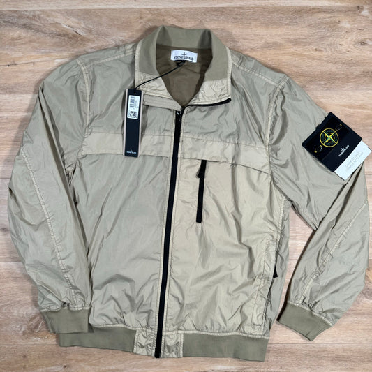 Stone Island Crinkle Reps NY Bomber Jacket in Sand