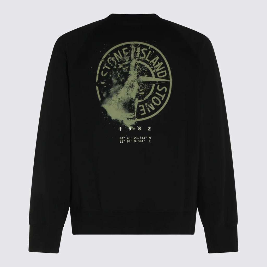 Stone Island Oversized-Fit Crewneck 'Desert Print' Sweatshirt in Black