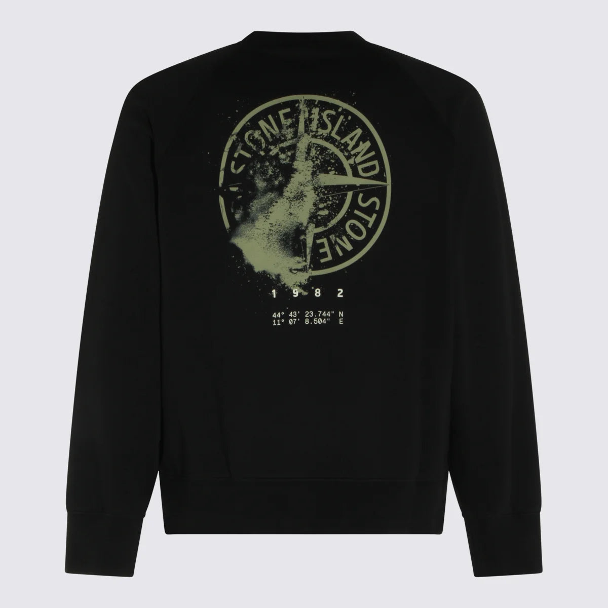 Stone Island Oversized-Fit Crewneck 'Desert Print' Sweatshirt in Black