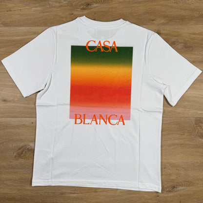 Casablanca Gradient Square Logo T-Shirt in White