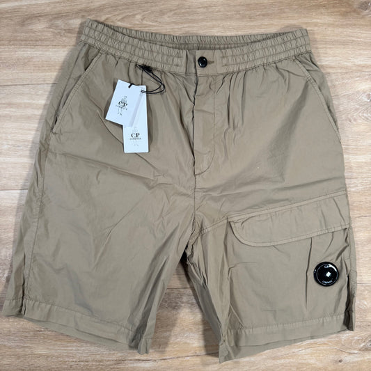 C.P. Company 50 Fili Stretch Cargo Shorts in Tree House - Beige