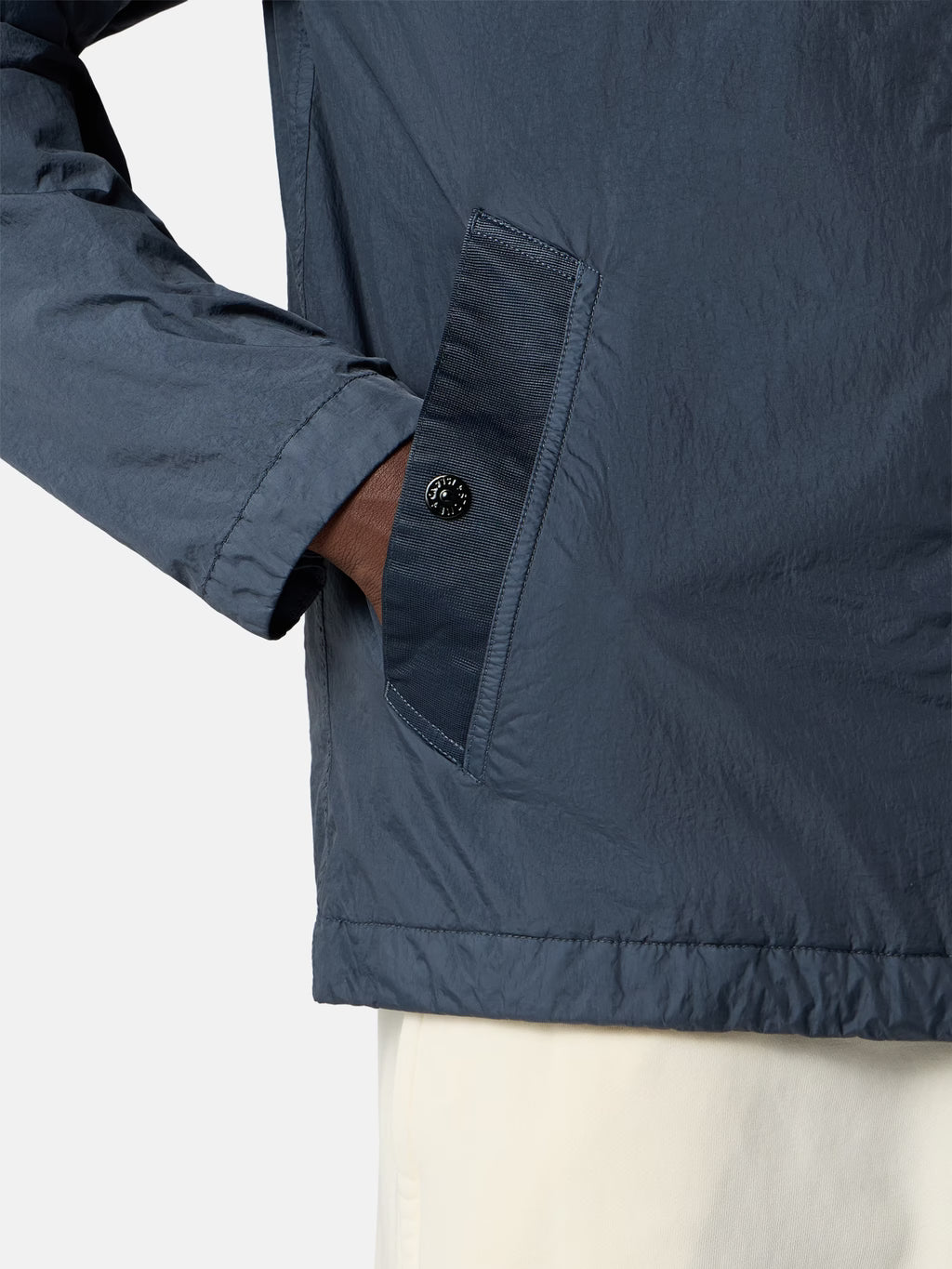Stone Island Crinkle Reps NY Hooded Jacket in Slate Blue