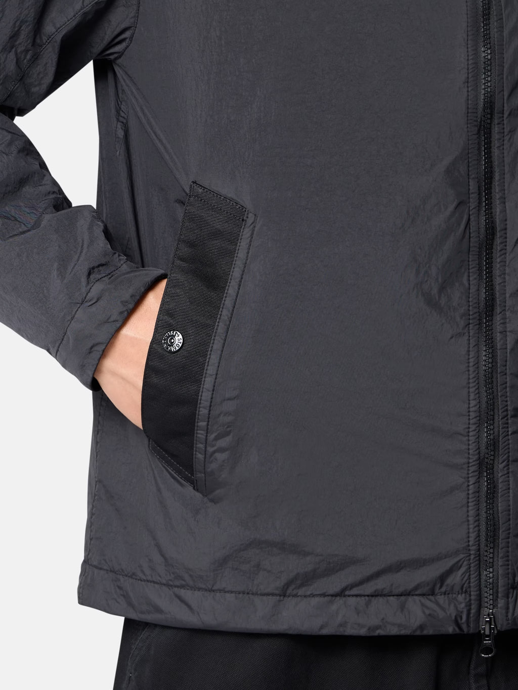 Stone Island Crinkle Reps NY Hooded Jacket in Black