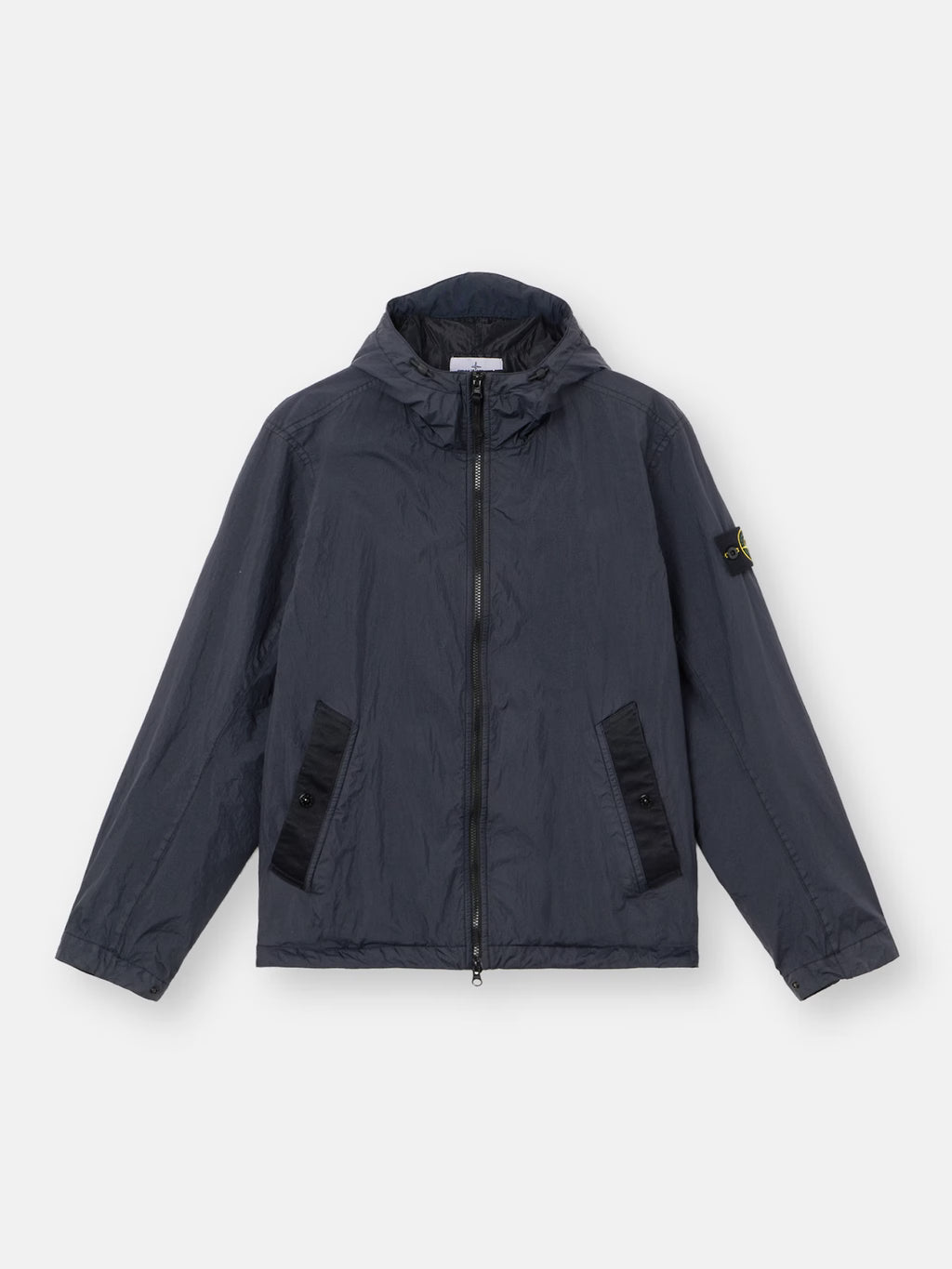 Stone Island Crinkle Reps NY Hooded Jacket in Navy