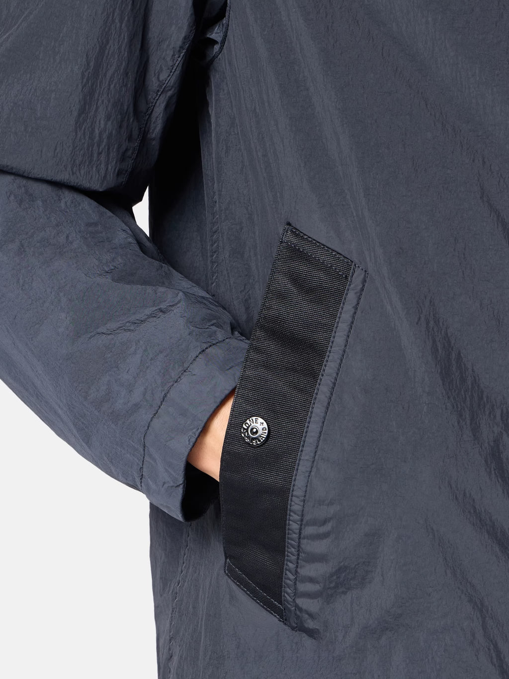 Stone Island Crinkle Reps NY Hooded Jacket in Navy
