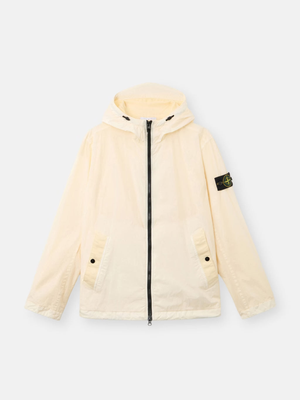 Stone Island Crinkle Reps NY Hooded Jacket in Ivory