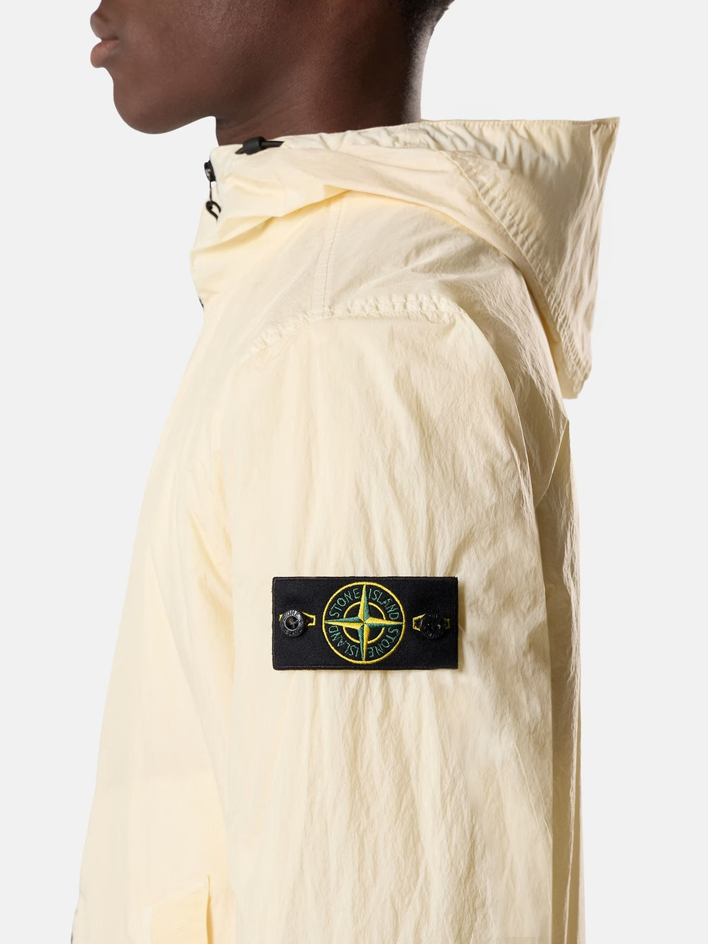 Stone Island Crinkle Reps NY Hooded Jacket in Ivory