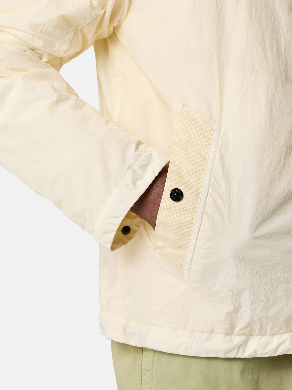 Stone Island Crinkle Reps NY Hooded Jacket in Ivory