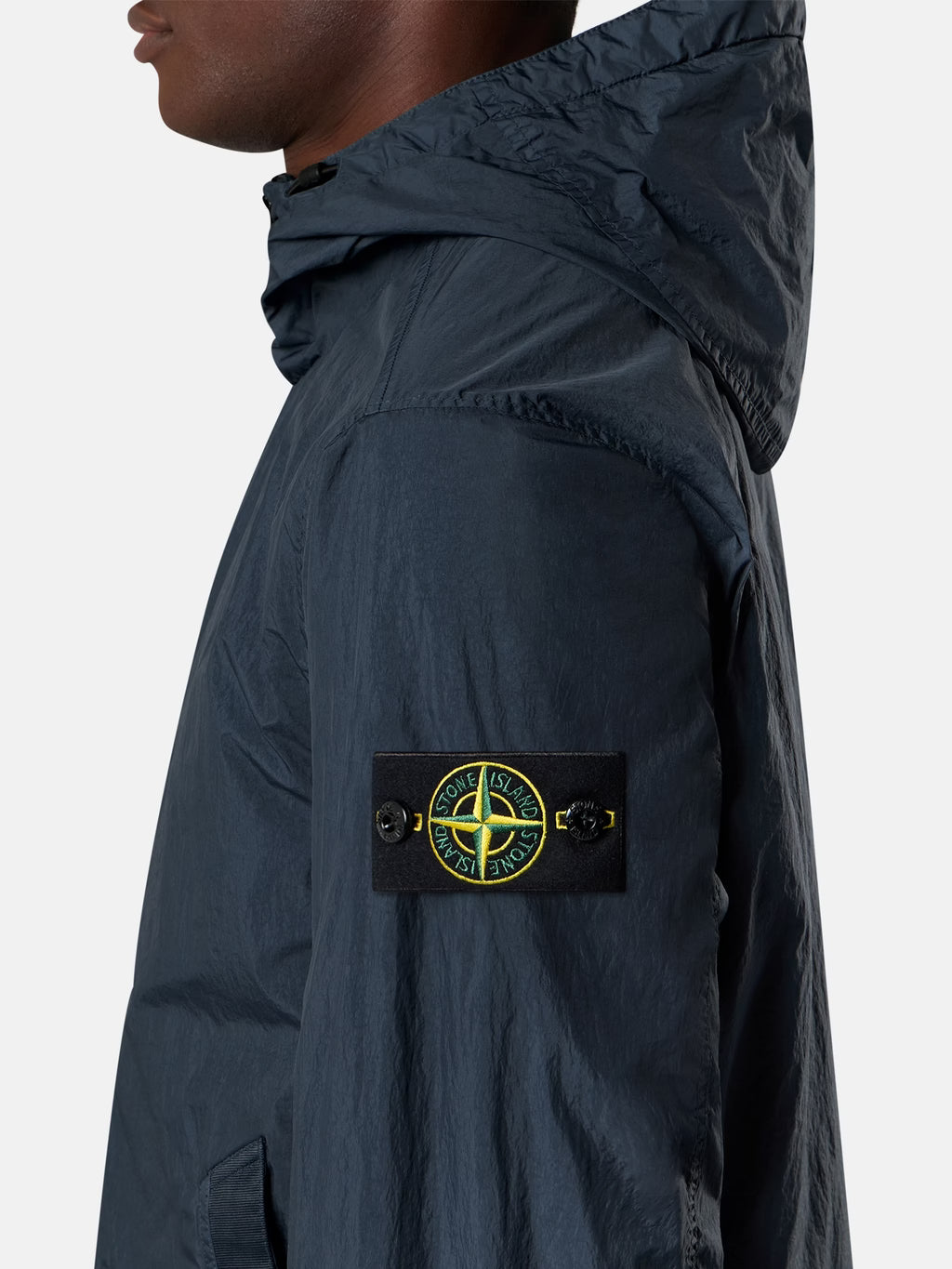 Stone Island Crinkle Reps NY Hooded Jacket in Slate Blue