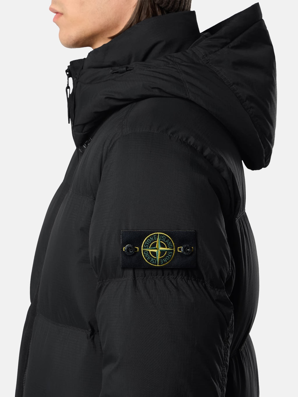 Stone Island Matt Ripstop Cordura Advanced Fabrics Down Jacket in Black
