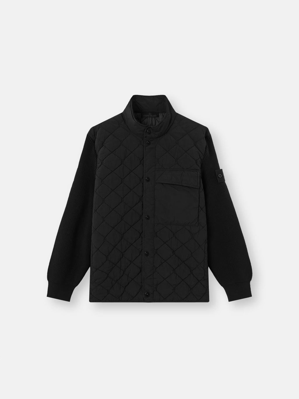 Stone Island Nylon Smerigliato Ghost Padded Jacket in Black