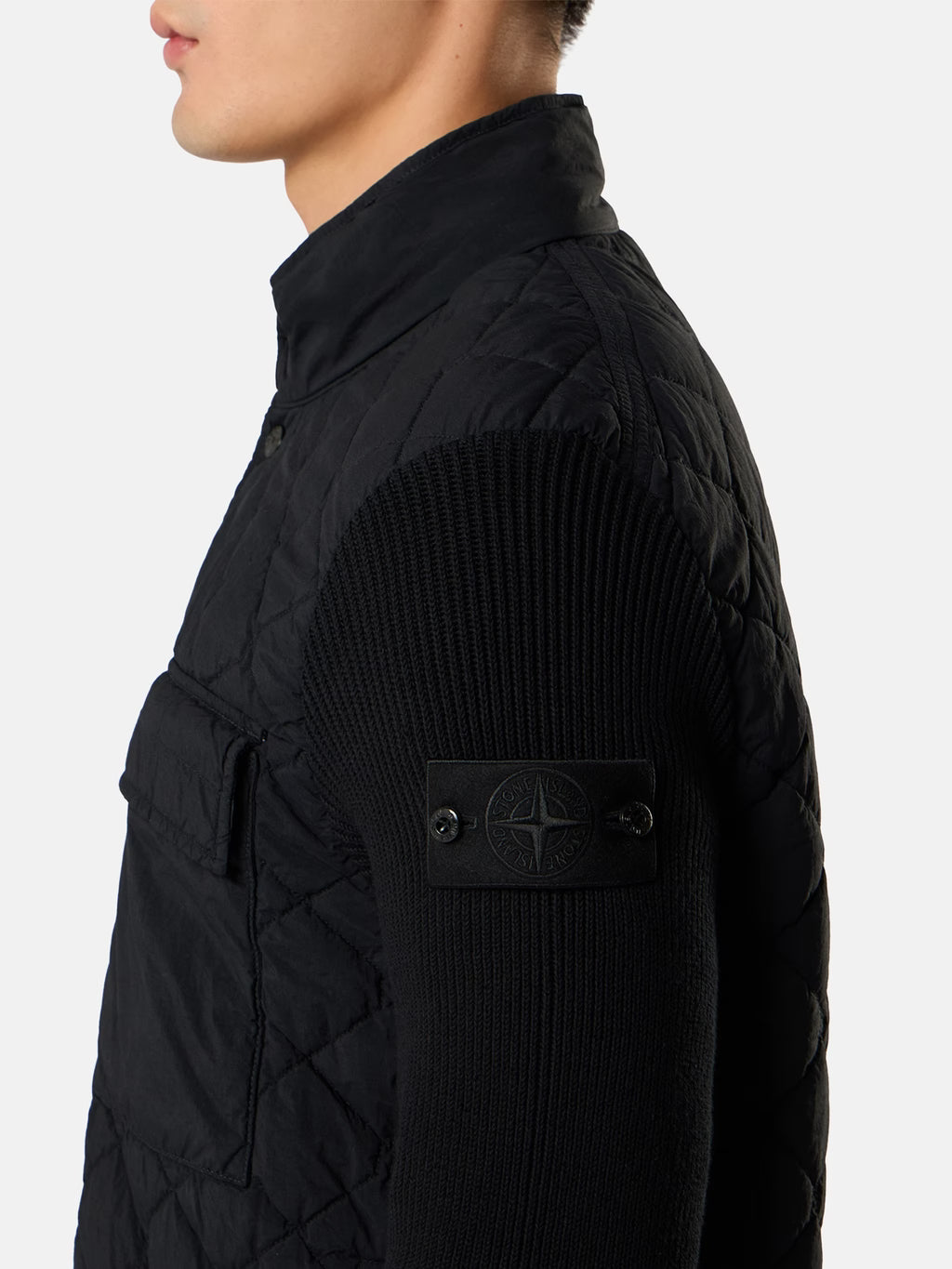 Stone Island Nylon Smerigliato Ghost Padded Jacket in Black