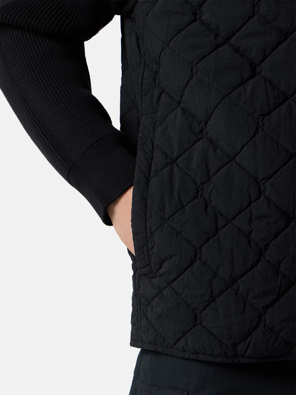 Stone Island Nylon Smerigliato Ghost Padded Jacket in Black