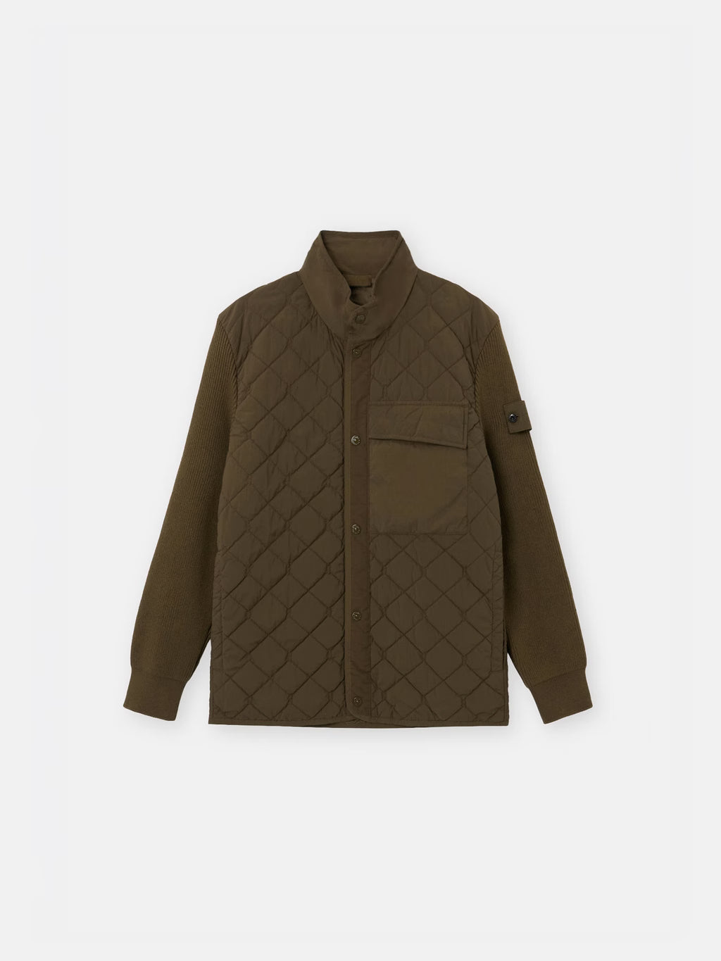 Stone Island Nylon Smerigliato Ghost Padded Jacket in Military Green