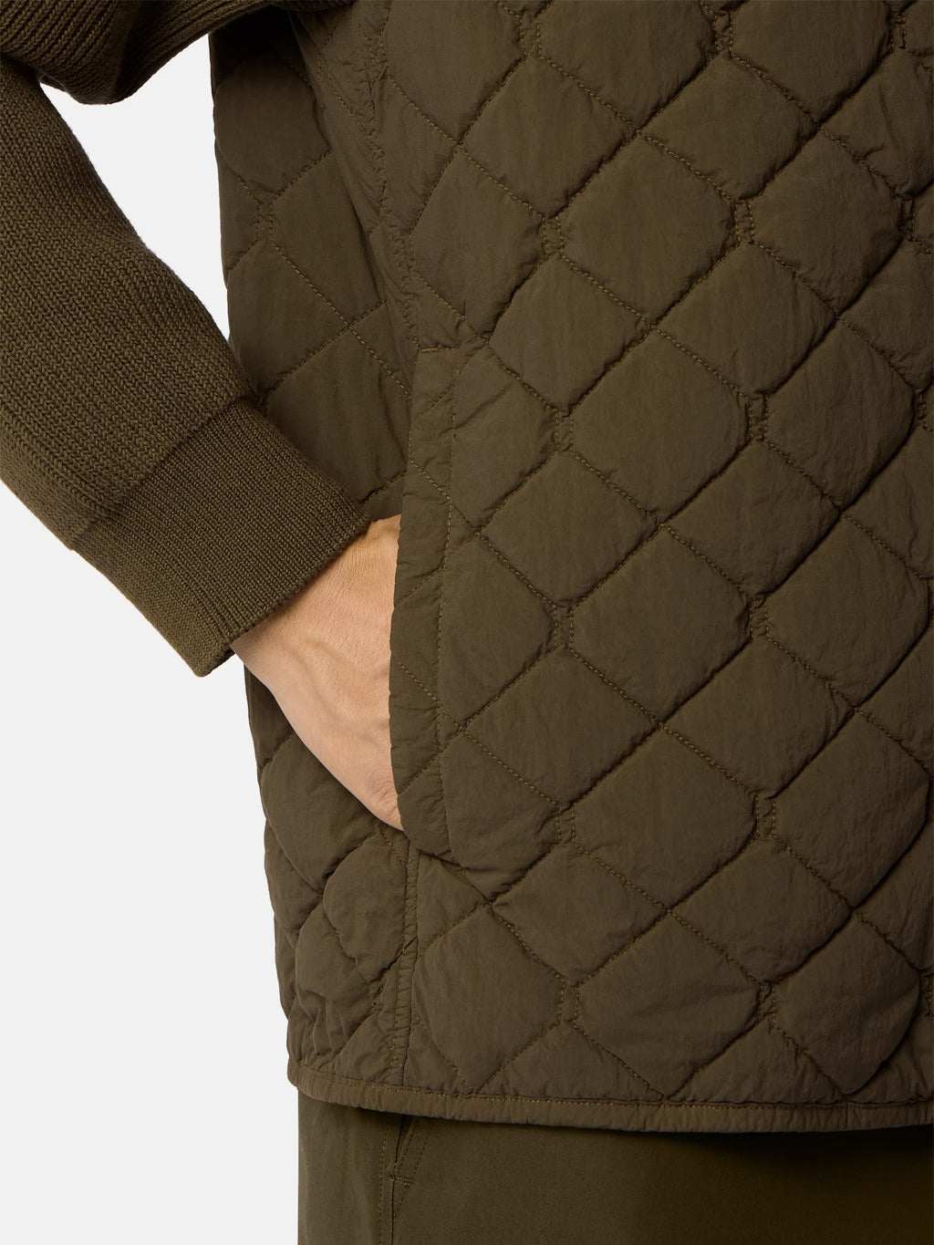 Stone Island Nylon Smerigliato Ghost Padded Jacket in Military Green