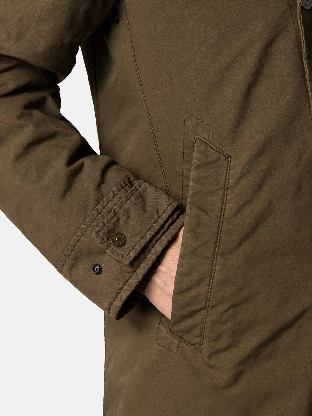 Stone Island David-TC Ghost Padded Peacoat in Military Green