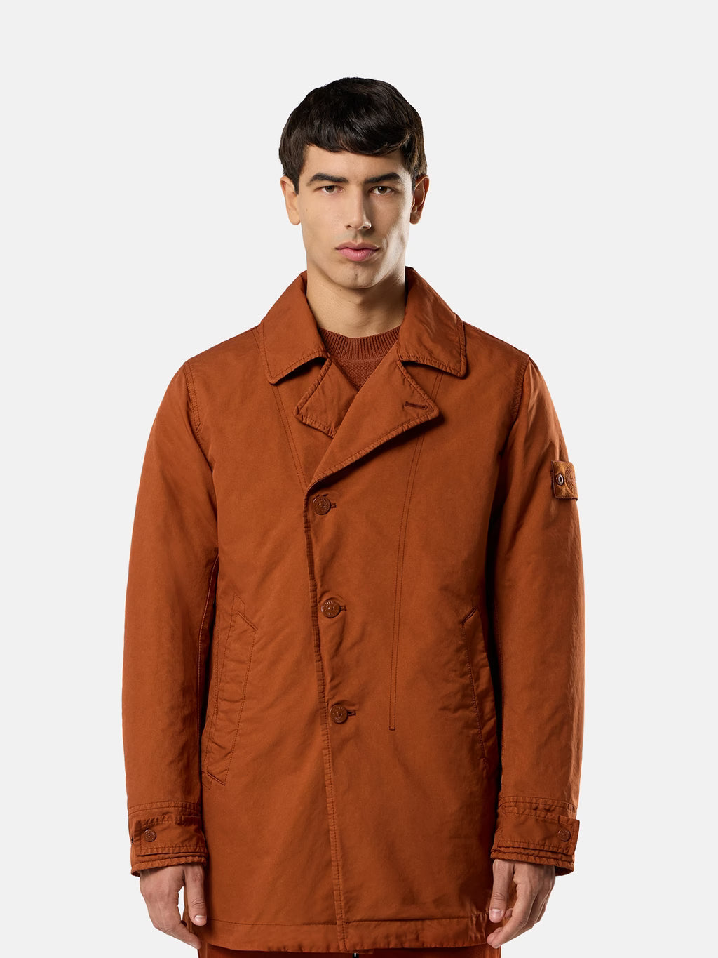 Stone Island David-TC Ghost Padded Peacoat in Terracotta
