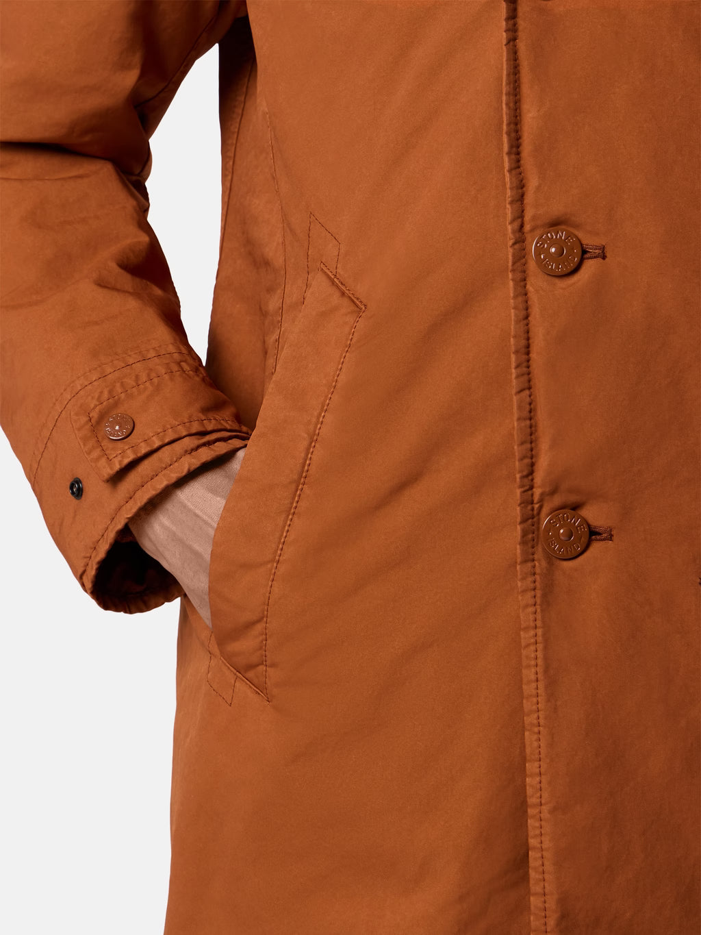 Stone Island David-TC Ghost Padded Peacoat in Terracotta