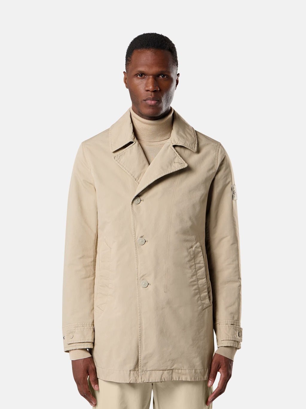 Stone Island David-TC Ghost Padded Peacoat in Beige