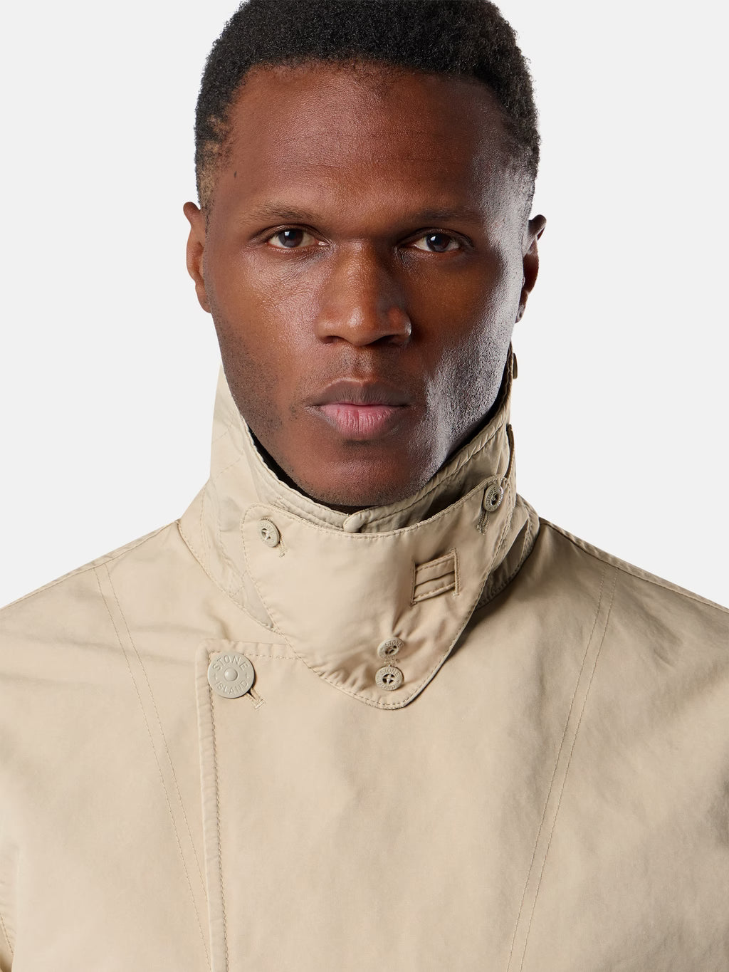 Stone Island David-TC Ghost Padded Peacoat in Beige