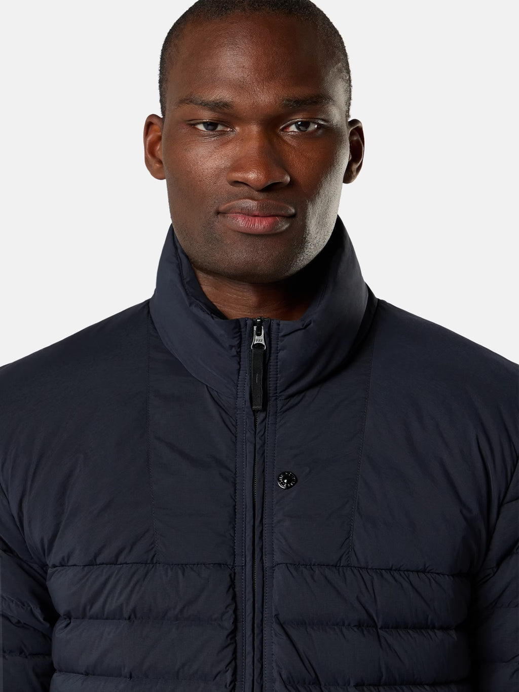 Stone Island Seamless Tunnel Nylon Down-TC Stand Collar Jacket in Navy