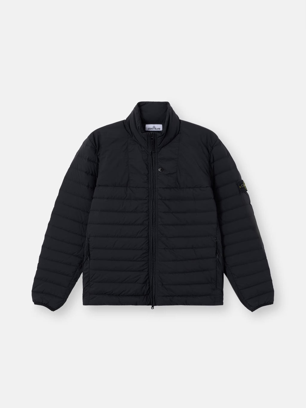Stone Island Seamless Tunnel Nylon Down-TC Stand Collar Jacket in Black