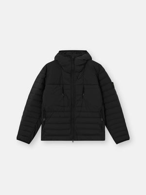 Stone Island Seamless Tunnel Nylon Down-TC Hooded Jacket in Black