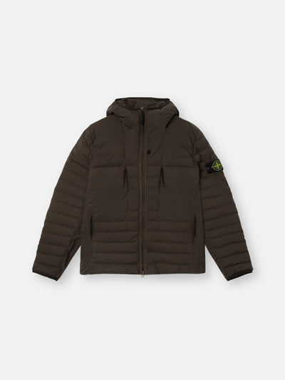 Stone Island Seamless Tunnel Nylon Down-TC Hooded Jacket in Coal Grey