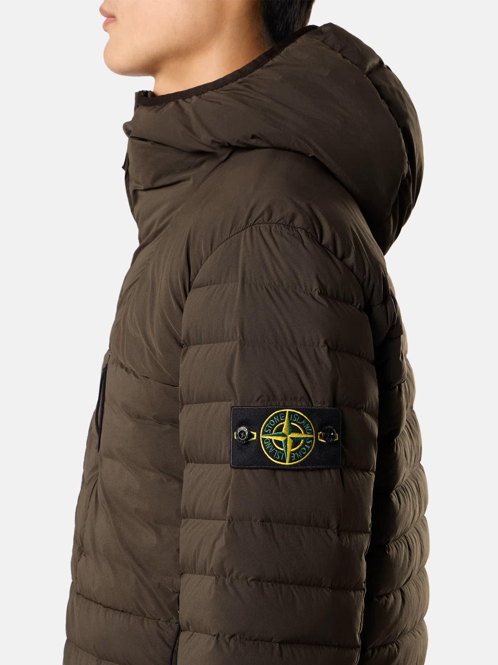 Stone Island Seamless Tunnel Nylon Down-TC Hooded Jacket in Coal Grey