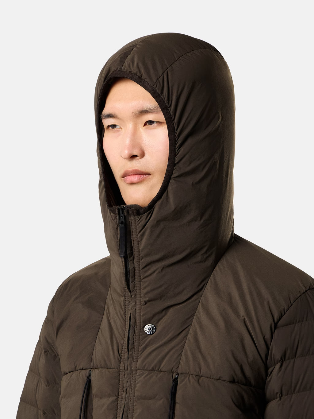Stone Island Seamless Tunnel Nylon Down-TC Hooded Jacket in Coal Grey
